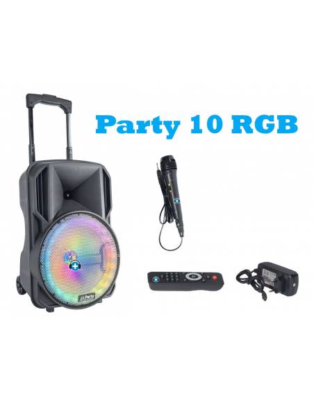 Aliado País de origen bicapa Party 10 RGB Altavoz Portátil 10\" Con Batería, USB, BLUETOOTH, FM,  Microfono de PARTY LIGHT SOUND Altavoces Portátiles