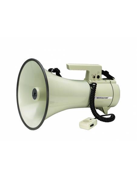 Megáfono profesional Monacor TM-35 con micrófono de mano colgante