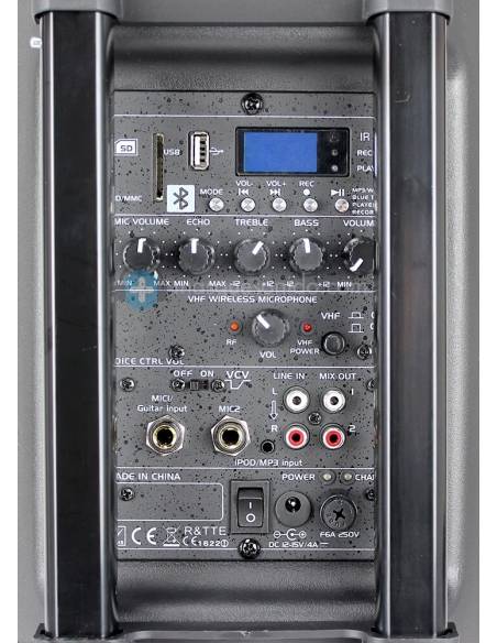 Pack Ibiza Port 8 VHF - Altavoz portatil Bluetooth con bateria de 8 pulgadas - 12