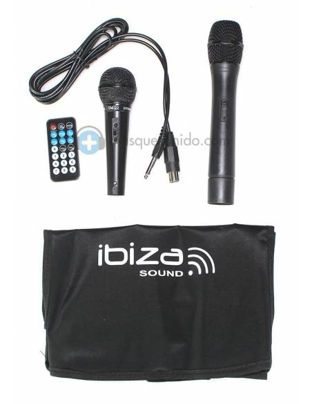 Pack Ibiza Port 8 VHF - Altavoz portatil Bluetooth con bateria de 8 pulgadas - 16