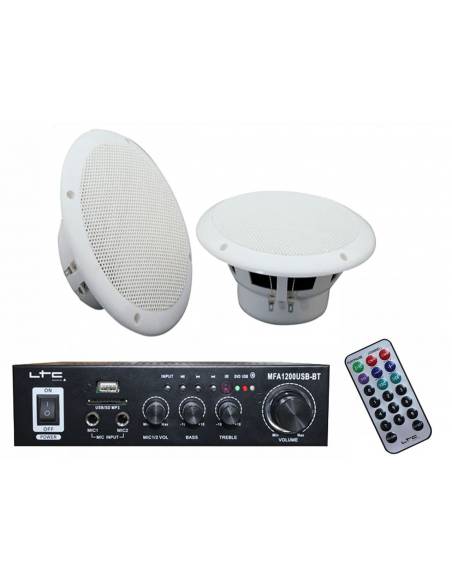 Pack Water 1 - Mini-Amplificador Multimedia con Bluetooth y 2 altavoces Marinos - 1