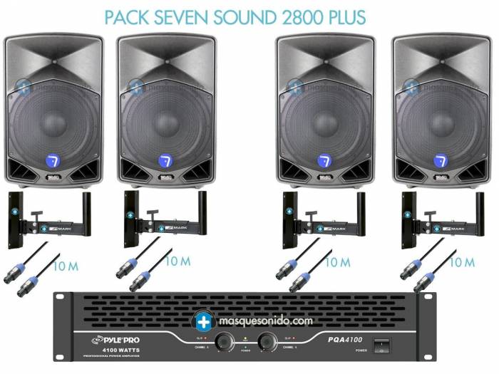 Pack de sonido SEVEN SOUND 2800 PLUS - Pack con 2800w de potencia maxima - 1