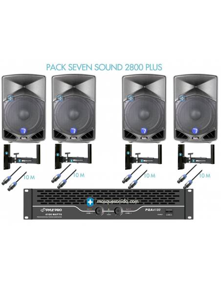 Pack de sonido SEVEN SOUND 2800 PLUS - Pack con 2800w de potencia maxima - 1