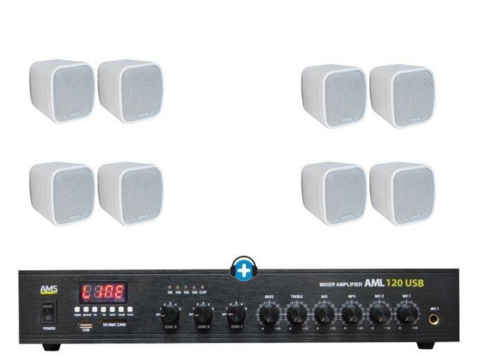 Pack Tienda 10060 Hilo musical con 8 altavoces en Color Blanco - 1