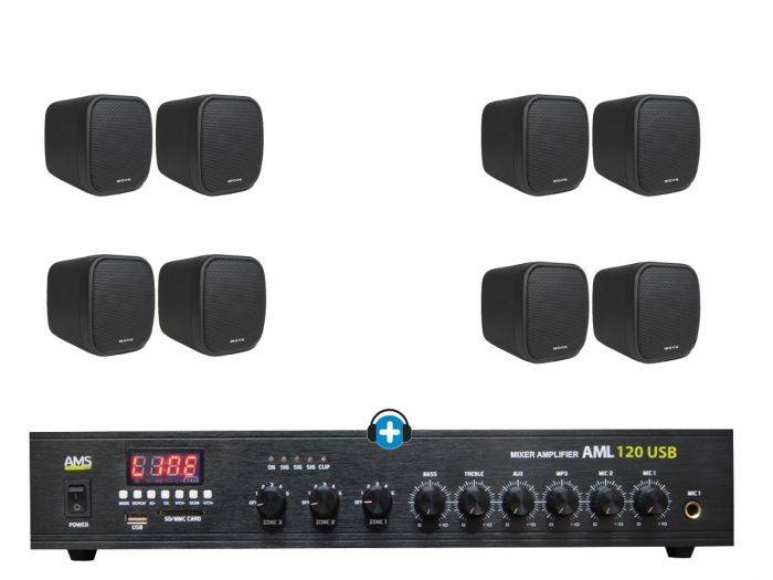 Pack Tienda 10060 Hilo musical con 8 altavoces en Color Negro - 1