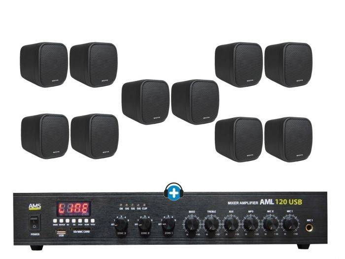 Pack Tienda 10070 Hilo musical con 10 altavoces en Color Negro - 1