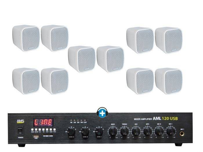 Pack Tienda 10070 Hilo musical con 10 altavoces en Color Blanco - 1