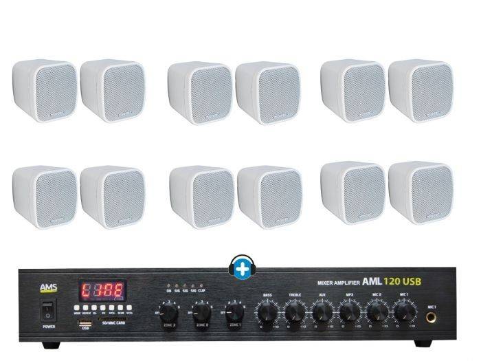 Pack Tienda 10080 Hilo musical con 12 altavoces en Color Blanco - 1