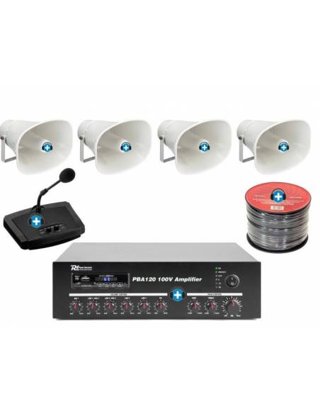 PACK DE MEGAFONIA EXTERIOR 4T- 120W de potencia - 1