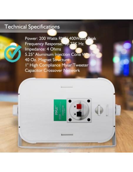 EQUIPO DE SONIDO VENICE 5  HILO MUSICAL 4 ZONAS White - 4 altavoces 5 pulgadas - 11