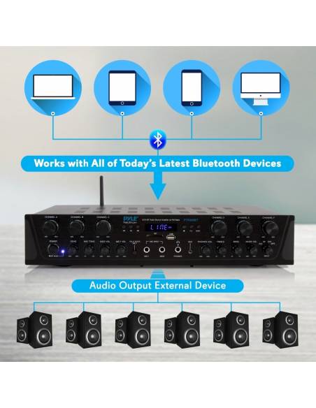 EQUIPO DE SONIDO PASADENA 60 BLACK HILO MUSICAL 6 ZONAS - 6 altavoces 6 pulgadas - 2