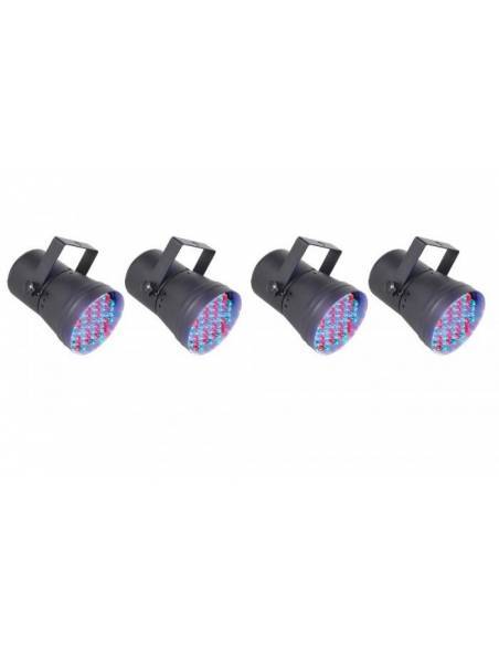 4 FOCOS PAR LED 36  55 LED 10MM DMX ¡LO MAS VENDIDO PARA DISCOMOVILES!