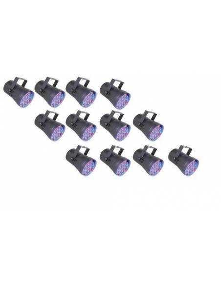 Pack de 12 Focos Par Led 36 - 55 leds 10mm - El pack discomovil más completo