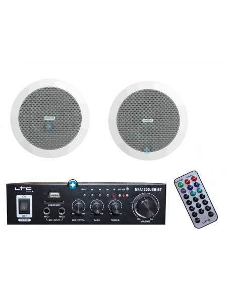 LTC EASY ONE BLACK BLUETOOTH - MINI- Amplificador Multimedia Bluetooth y 2 altavoces de techo - 1