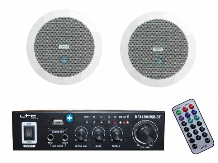 LTC EASY ONE BLACK BLUETOOTH - MINI- Amplificador Multimedia Bluetooth y 2 altavoces de techo - 2