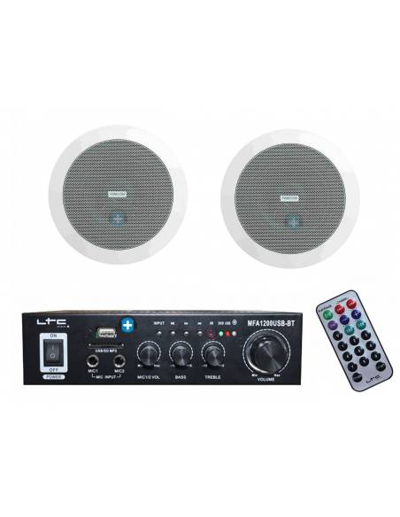 LTC EASY ONE BLACK BLUETOOTH - MINI- Amplificador Multimedia Bluetooth y 2 altavoces de techo - 2