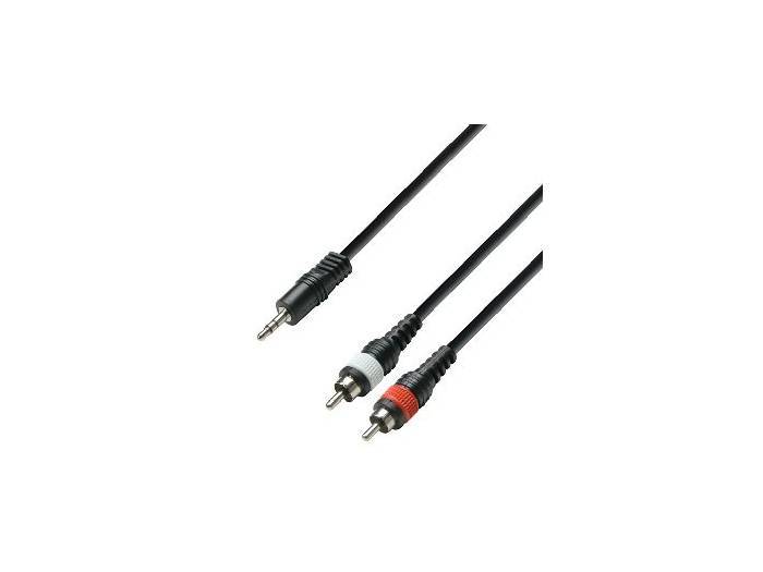 Adam Hall Cable de audio Minijack 3,5mm a 2 RCA - 1 metro - 1