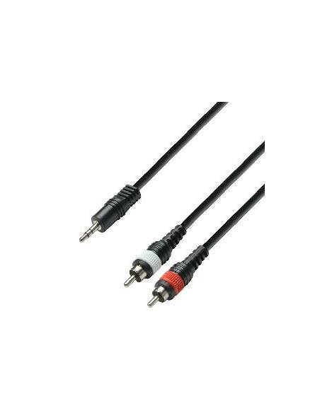 Adam Hall Cable de audio Minijack 3,5mm a 2 RCA - 1 metro