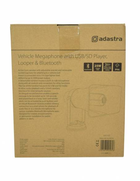 ADASTRA VM25BT Megáfono para Vehículo con Reproductor USB/SD y Bluetooth - 9