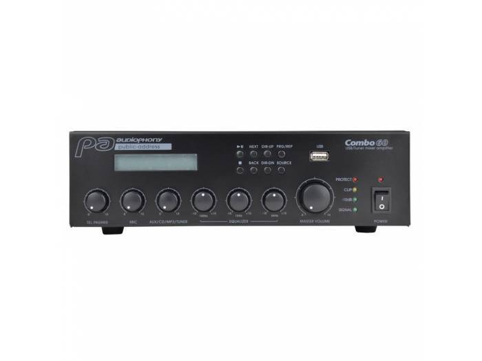 AUDIOPHONY COMBO60 MEZCLADOR 60W 100V RADIO / USB AUDIOPHONY