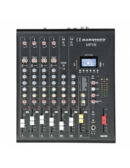 AUDIOPHONY MPX-8 MESA DE MEZCLAS 8CH DSP / USB / SD / BT AUDIOPHONY