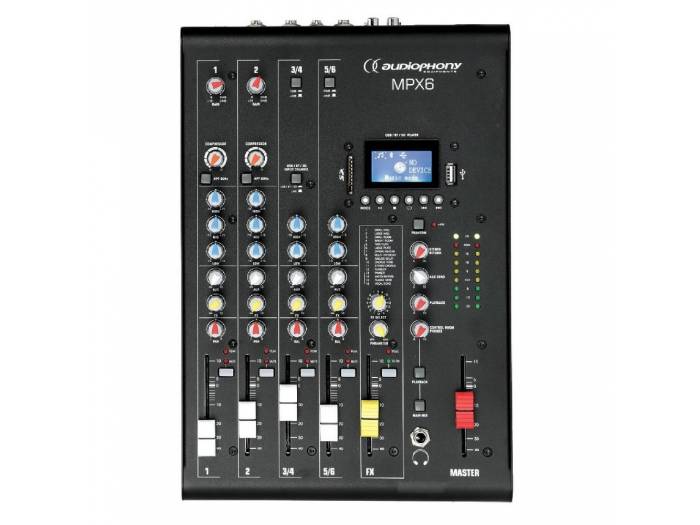 AUDIOPHONY MPX-6 MESA DE MEZCLAS 6CH DSP / USB / SD / BT AUDIOPHONY