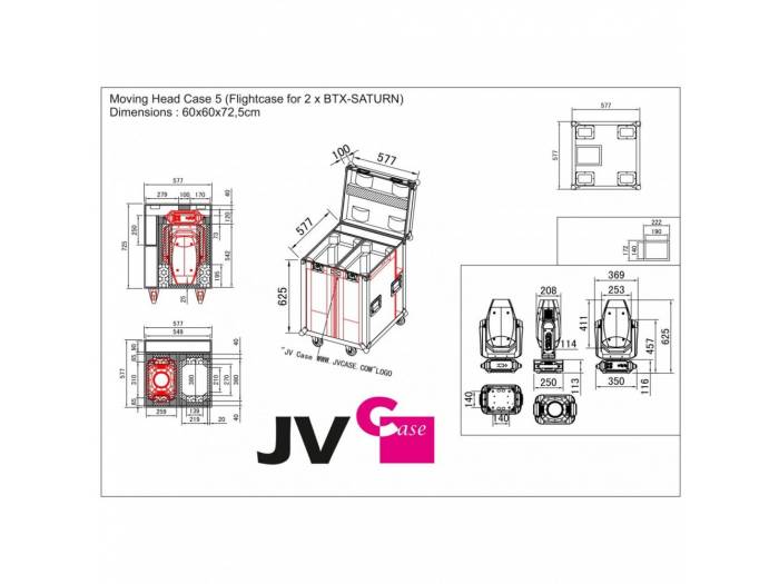 BRITEQ MOVING HEAD CASE 5 - RACK ( 2x BTX-SATURN ) BRITEQ
