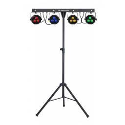 LIVESET2 BARRA 4x PROYECTORES 4 LED + STROBO + TRÍPODE JBSYSTEMS