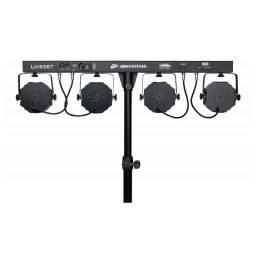 LIVESET2 BARRA 4x PROYECTORES 4 LED + STROBO + TRÍPODE JBSYSTEMS 2
