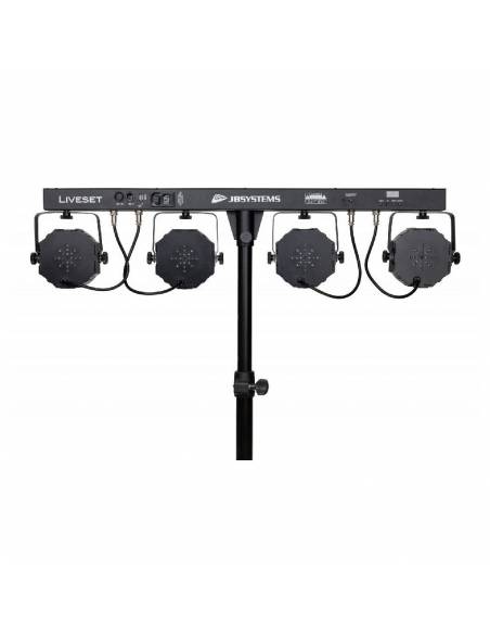 LIVESET2 BARRA 4x PROYECTORES 4 LED + STROBO + TRÍPODE JBSYSTEMS