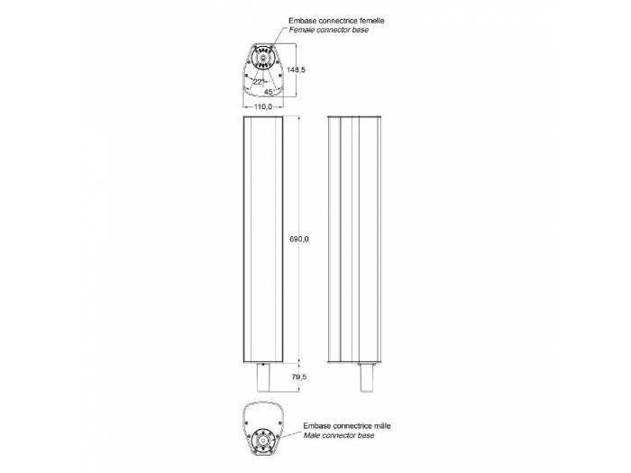 iLINE83B ALTAVOZ 160W 8x3" 16 Ohm NEGRO AUDIOPHONY