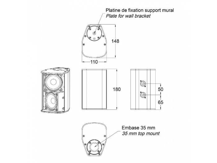 iLINE23 ALTAVOZ 40W 2x3" 16 Ohm AUDIOPHONY