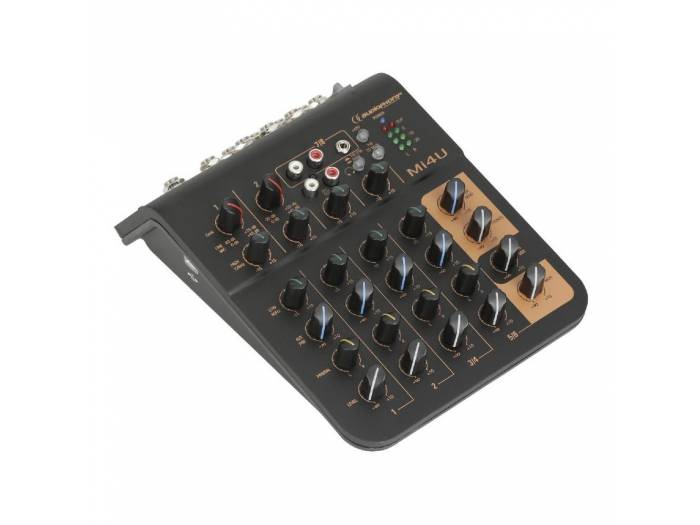 Mi4U MESA DE MEZCLAS USB 4CH 2 MIC + 2 ESTÉREO + 1 AUX AUDIOPHONY