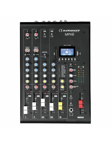 MPX-6 MESA DE MEZCLAS 6CH DSP / USB / SD / BT AUDIOPHONY