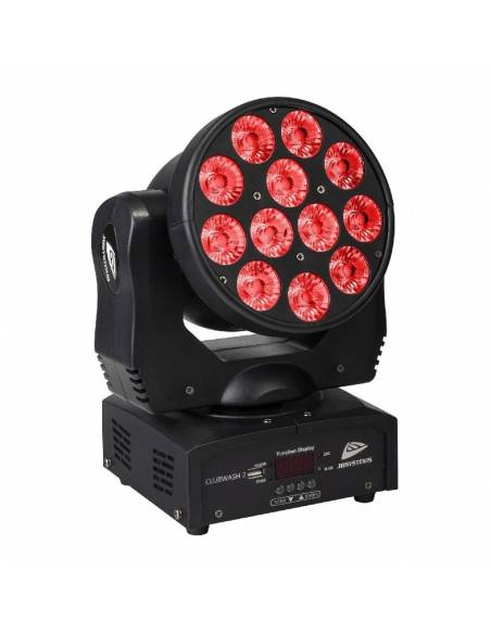CLUBWASH 2 MINI CABEZA MÓVIL LED 12x12W RGBWA+UV JBSYSTEMS