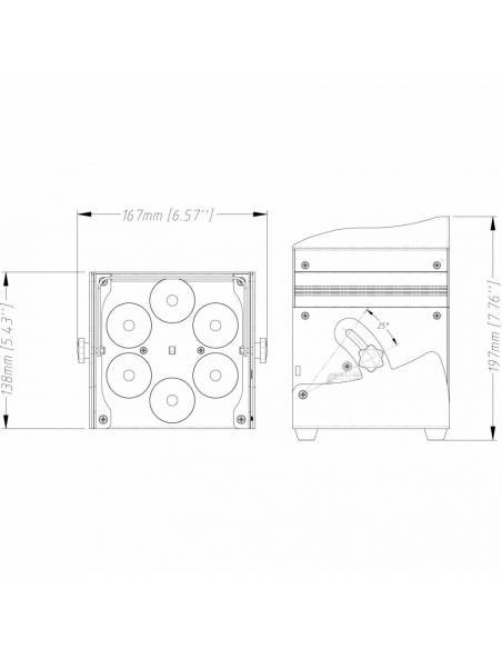 ACCU COLOR BLACK FOCO LED 6x10w RGBWA BATERÍA JBSYSTEMS