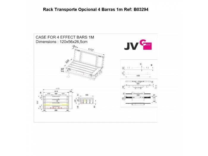 RACK PARA 4x SUNBAR WHITE / SUNBAR COMBI / RAVE BAR JBSYSTEMS