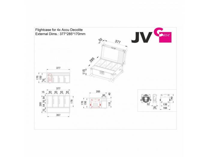 RACK CASE PARA 4x ACCU DECOLITE JBSYSTEMS