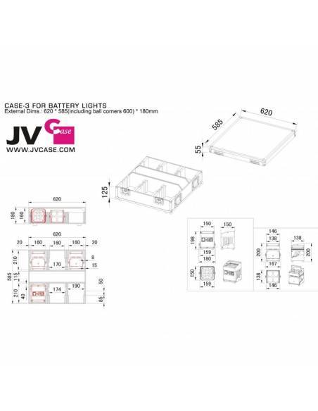 RACK CASE-3 PARA 6x ACCU COLOR O AKKULITE JBSYSTEMS