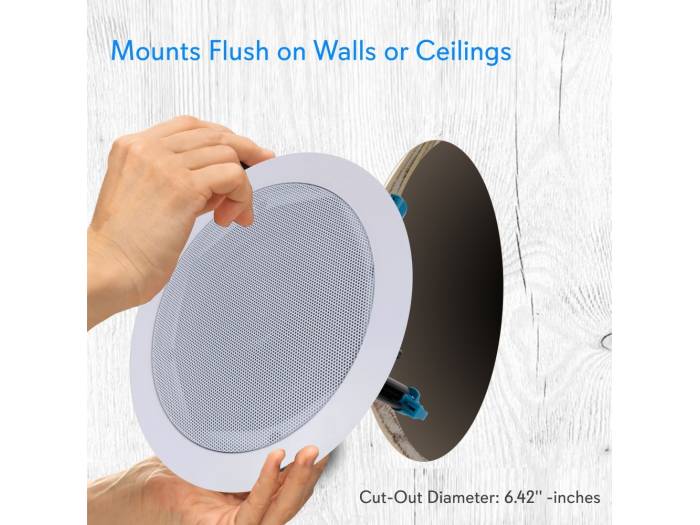 PYLE PDIC53T - Pareja de altavoces de techo de 5.25 pulgadas Linea de 100v y 8Ohm - 5