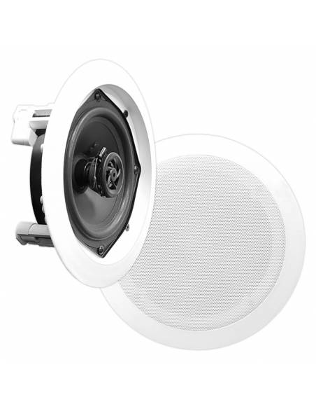 PYLE PDIC53T - Pareja de altavoces de techo de 5.25 pulgadas Linea de 100v y 8Ohm - 10