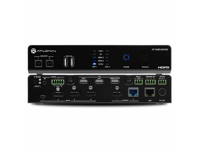 AT-OME-MS52W-EU Matriz de conmutación multiformato 5×2 con USB y Wireless Link (Version EU)