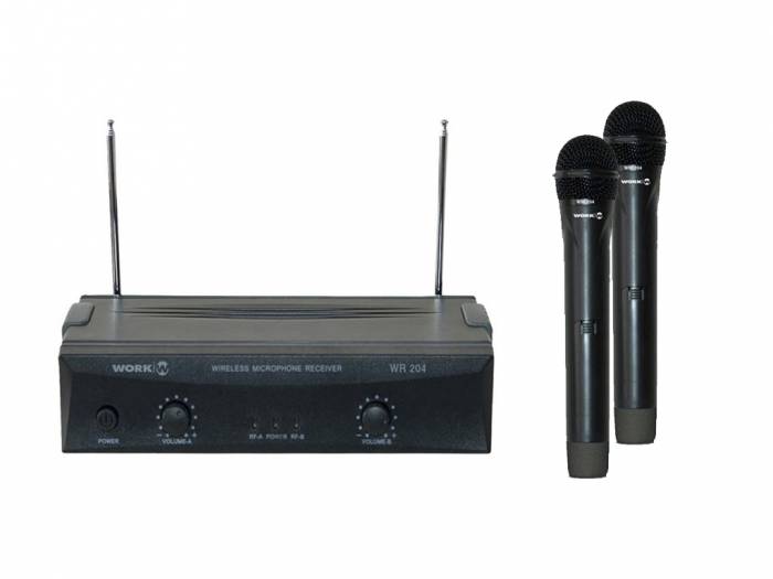 WORK Pro WR 204/1 Sistema inalámbrico VHF con 2 micrófonos de mano.