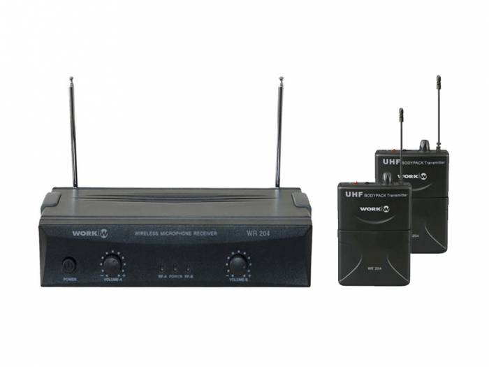 WORK Pro WR 204/2 Sistema inalámbrico VHHF con 2 micrófonos de solapa.