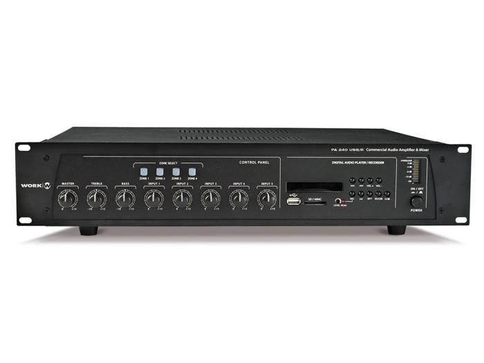 WORK Pro PA 240 USB/R Amplificador con mezclador y reproductor