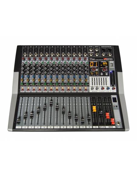 MARK MM 12599 P USB BT Mezclador amplificado 2 x 500 W. 12 canales.