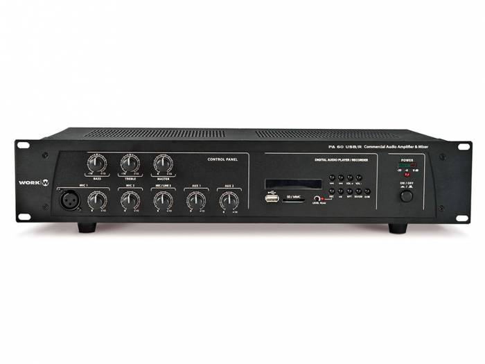 WORK Pro PA 60 USB/R Amplificador con mezclador y reproductor