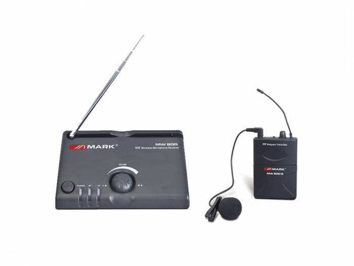 MARK MW 800 S Sistema inalámbrico VHF con micrófono de solapa.