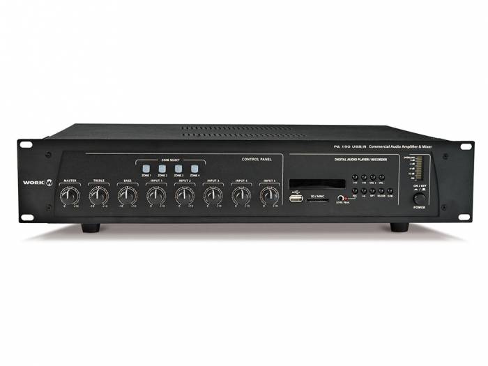 WORK Pro PA 190 USB/R Amplificador con mezclador y reproductor