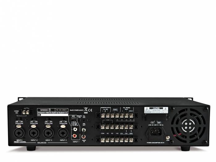 WORK Pro PA 190 USB/R Amplificador con mezclador y reproductor